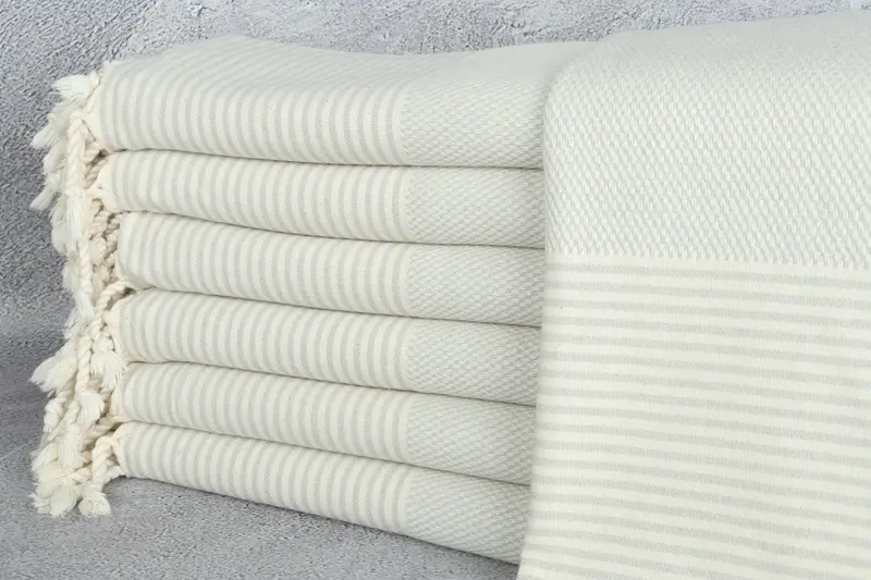 Home Decor Gifts, Organic cotton Turkish peshtemal towel, Embroidered Towel, Soft towel, Personalized Gift For Him, 70x36 Cotton Striped Towel - 1