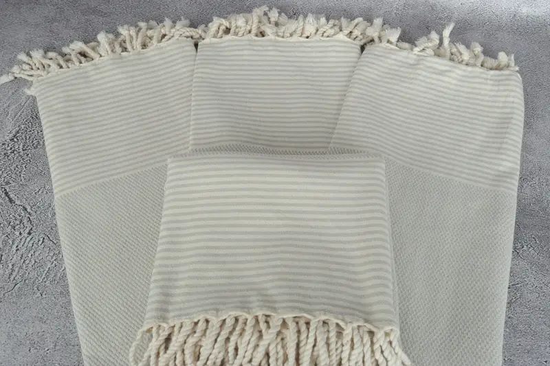 Home Decor Gifts, Organic cotton Turkish peshtemal towel, Embroidered Towel, Soft towel, Personalized Gift For Him, 70x36 Cotton Striped Towel - 4