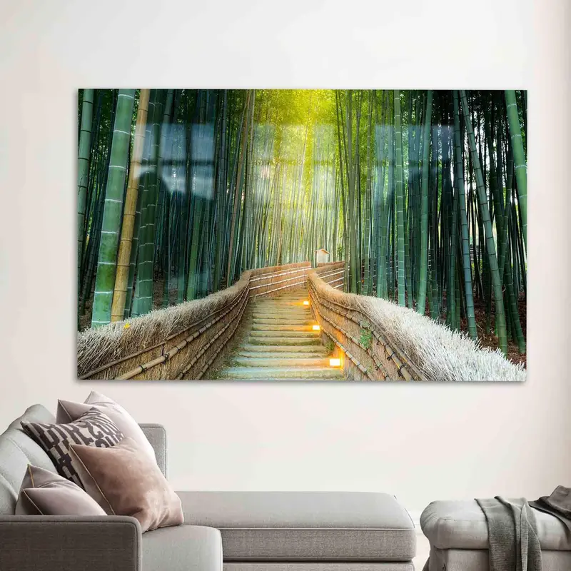 Elegant Kyoto Bamboo Forest Printed Glass - Modern Elegance