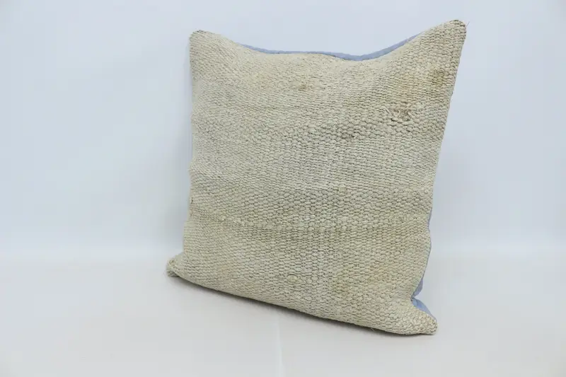 Bench Pillow Cover, Antique Pillows, Throw Kilim Pillow, 28x28 Beige Pillow Cover, Pillow, Gift Pillow, Accent Pillow Case - 4