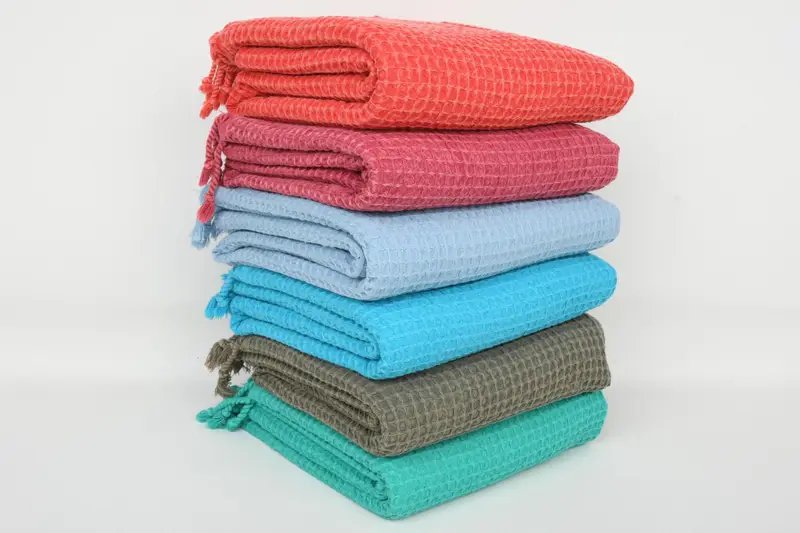 Waffle Towel Organic Cotton Beige Bath, 36x67 Inches