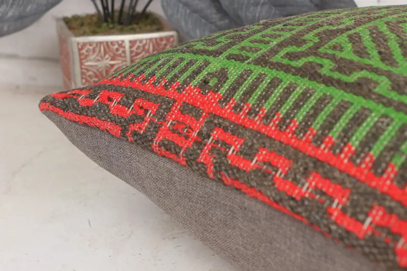 Interior Designer Pillow, 16x16 Green Pillow Case, Vintage Kilim Pillow, Ethnical Kilim Rug Pillow, Outdoor Pillow Case, Pillow Sham, Pastel Pillow - 7