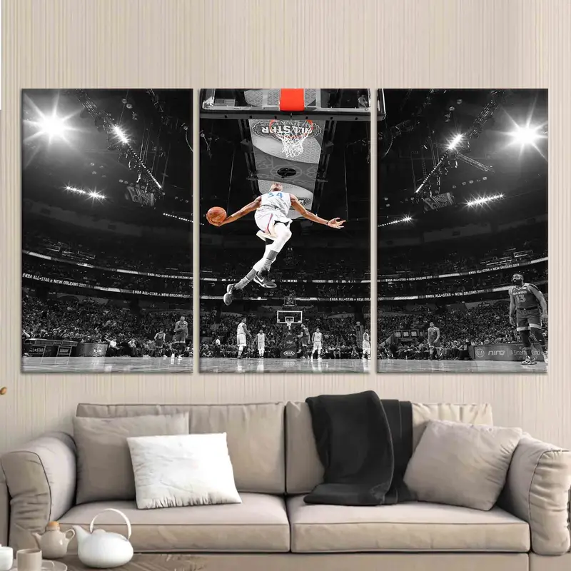 ヤニス ダンク キャンバス: バックス NBA バスケットボール アート プリント