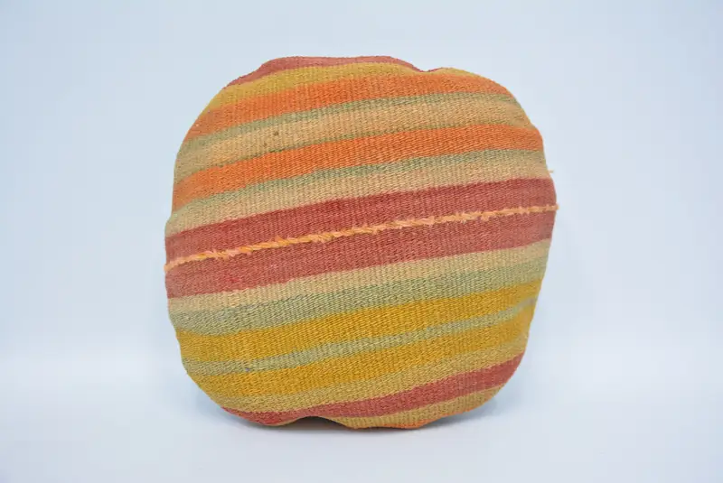 Handmade Kilim Cushion, Boho Pillow Sham Cover, Luxury Pillow Cover, Cushion Cover, 16x16 Yellow Pillow, Throw Kilim Pillow - 1