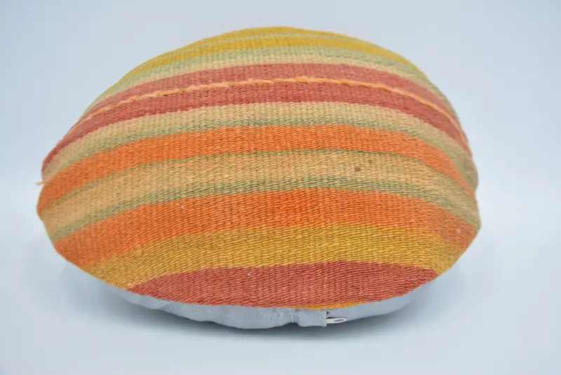 Handmade Kilim Cushion, Boho Pillow Sham Cover, Luxury Pillow Cover, Cushion Cover, 16x16 Yellow Pillow, Throw Kilim Pillow - 6