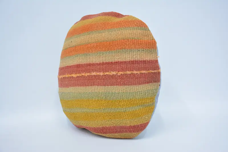Handmade Kilim Cushion, Boho Pillow Sham Cover, Luxury Pillow Cover, Cushion Cover, 16x16 Yellow Pillow, Throw Kilim Pillow - 4