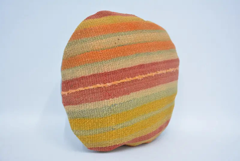 Handmade Kilim Cushion, Boho Pillow Sham Cover, Luxury Pillow Cover, Cushion Cover, 16x16 Yellow Pillow, Throw Kilim Pillow - 3