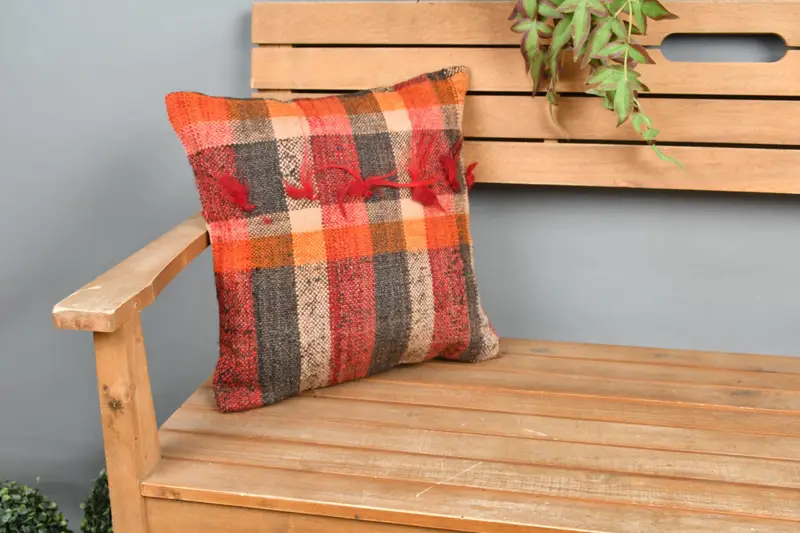 16x16 Red Pillow Sham, Kilim Pillow, Gift Pillow, Farmhouse Cushion Cover, Rustic Cushion Case, Interior Designer Pillow, Pillow - 1