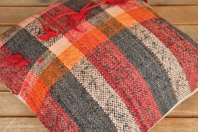 16x16 Red Pillow Sham, Kilim Pillow, Gift Pillow, Farmhouse Cushion Cover, Rustic Cushion Case, Interior Designer Pillow, Pillow - 3