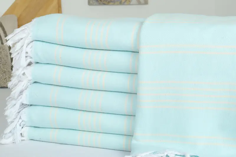 Wedding Shower Gift, Monogram Blanket, Bachelorette Gifts, 96x70 Cotton Striped Towel, Shower Curtain, Woven Throw Blanket, Bachelorette Party Items - 2