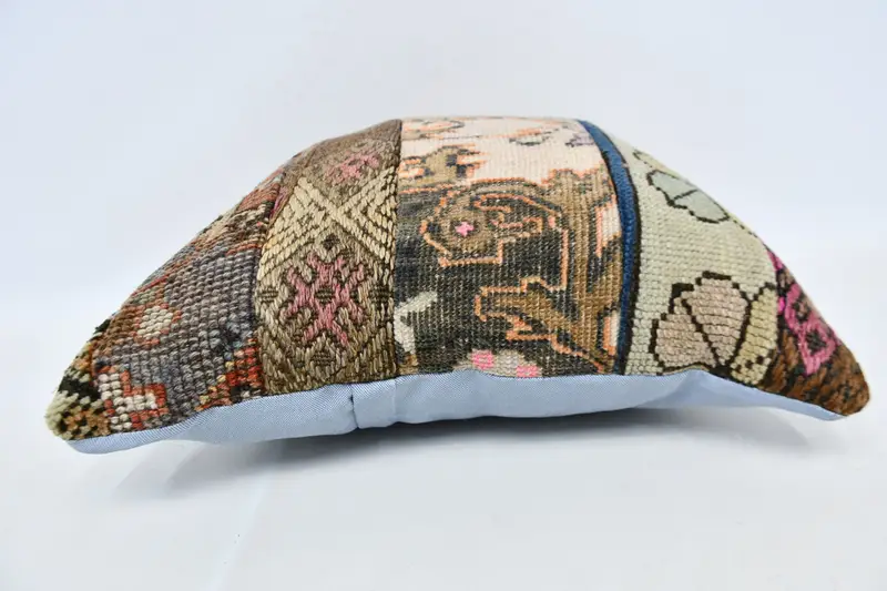 Turkish Kilim Pillow, 20x20 Orange Cushion, Vintage Pillow, Ethnical Kilim Rug Pillow, Indoor Cushion, Pillow Sham - 6