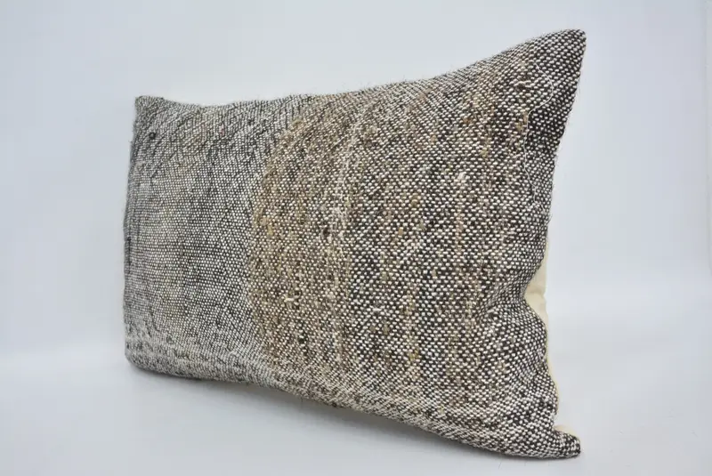 Outdoor Patio Cushion Cover, 16x24 Brown Pillow Cover, Sofa Bolster Cushion Cover, Vintage Pillow, Pillow for Couch, Cushion, Turkish Kilim Pillow - 4