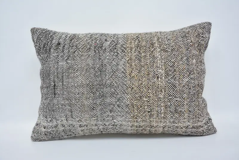 Outdoor Patio Cushion Cover, 16x24 Brown Pillow Cover, Sofa Bolster Cushion Cover, Vintage Pillow, Pillow for Couch, Cushion, Turkish Kilim Pillow - 1