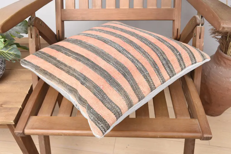 Vintage Pillow, Boho Pillow Sham Cover, Retro Throw Pillow, 16x16 Brown Pillow Cover, Turkish Corner Pillow, Gift Pillow, Pillow - 4