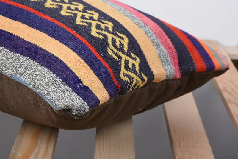 Handwoven Pillow Cover Cushion, Boho Pillow Sham Cover, 12x20 Orange Cushion, Kilim Pillow Cover, Boho Pillow, Cushion Cover - 7
