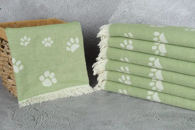 Memorial Gift, Sand-resistant towel, Girl Trip Party Favor, Personalized Beach Towel, Travel Towel, Soft towel, 70x36 Cotton Paw Design Towel - 4