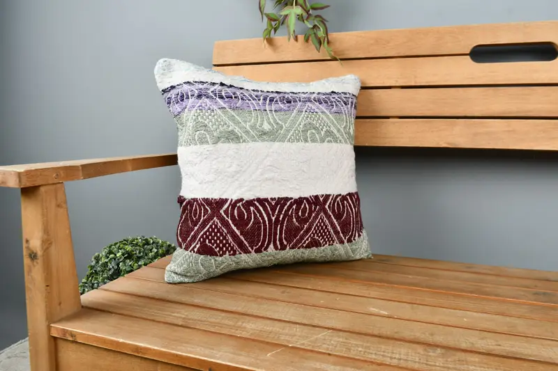 Floor Pillow, Boho Pillow Sham Cover, Vintage Throw Cushion, Pillow Cover, Handmade Kilim Cushion, 16x16 Green Cushion Cover, Kilim Pillow Cover - 1