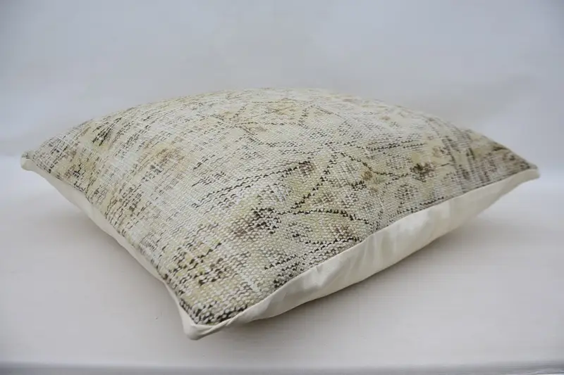 Vintage Pillow, Boho Pillow, Indoor Cushion, Outdoor Bolster Pillow Case, Pillow, Turkish Kilim Pillow, 28x28 Beige Cushion Cover - 6