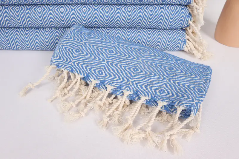 36x18 Cotton Zigzag Diamond Towel, Embroidery Towels, Bridesmaid Gifts, Beach Theme Bachelorette Party, Small Bath Towels, Kitchen Towel - 4