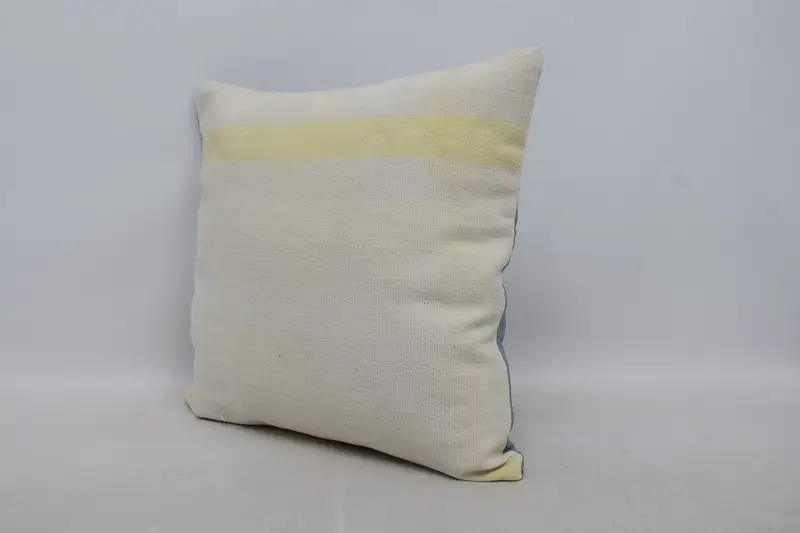 Turkish Corner Pillow Cover, Natural Pillow, Pillow, Pillow for Couch, Vintage Kilim Throw Pillow, Kilim Cushion Sham, 22x22 Beige Cushion Case - 4