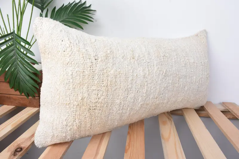 Vintage Kilim Pillow, Pillow Case, 12x24 Beige Pillow Sham, Southwestern Pillow Cover, Interior Designer Pillow, Vintage Pillow, Ethnic Throw Pillow - 5