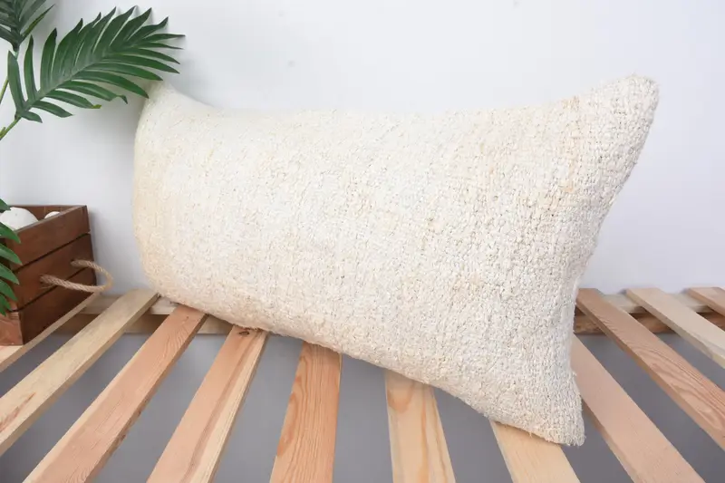 Vintage Kilim Pillow, Pillow Case, 12x24 Beige Pillow Sham, Southwestern Pillow Cover, Interior Designer Pillow, Vintage Pillow, Ethnic Throw Pillow - 4