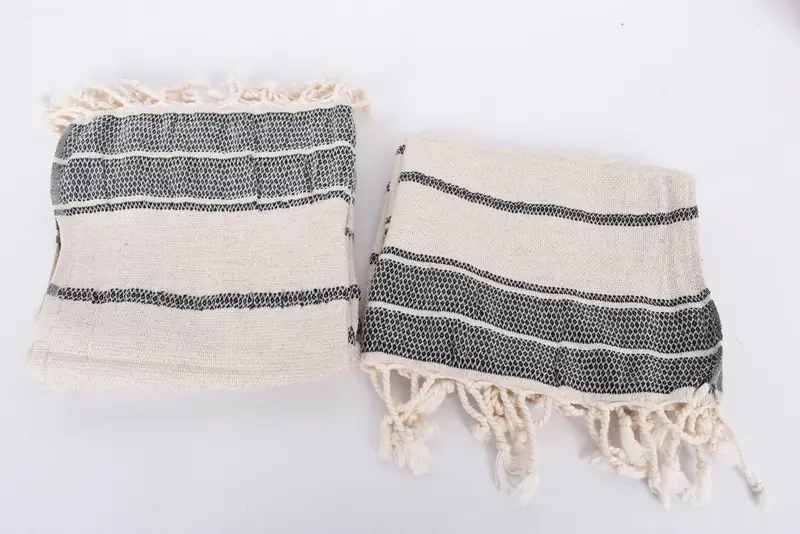Gift For Boyfriend, Custom Hand Towel, Custom Name Towel, Towel With Name, 40x20 Linen Striped Towel, Monogram Kitchen Towel, Bathroom Towels - 7
