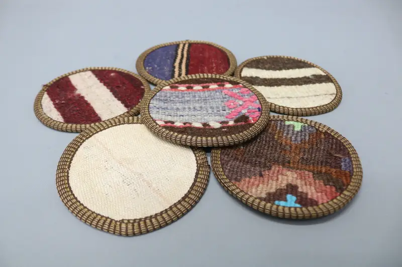 Unique White and Bronze Coaster, Premium Boho Coaster