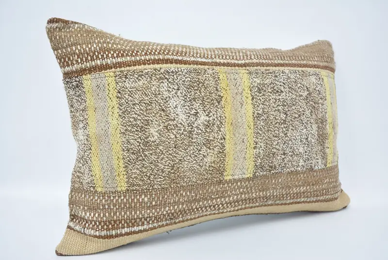 Turkish Kilim Pillow, 16x24 Brown Pillow, Outdoor Cushion Cover, Vintage Kilim Pillow, Traditional Cushion Cover, Kilim Pillow Cover, Pillow Cover - 3