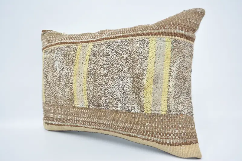 Turkish Kilim Pillow, 16x24 Brown Pillow, Outdoor Cushion Cover, Vintage Kilim Pillow, Traditional Cushion Cover, Kilim Pillow Cover, Pillow Cover - 4