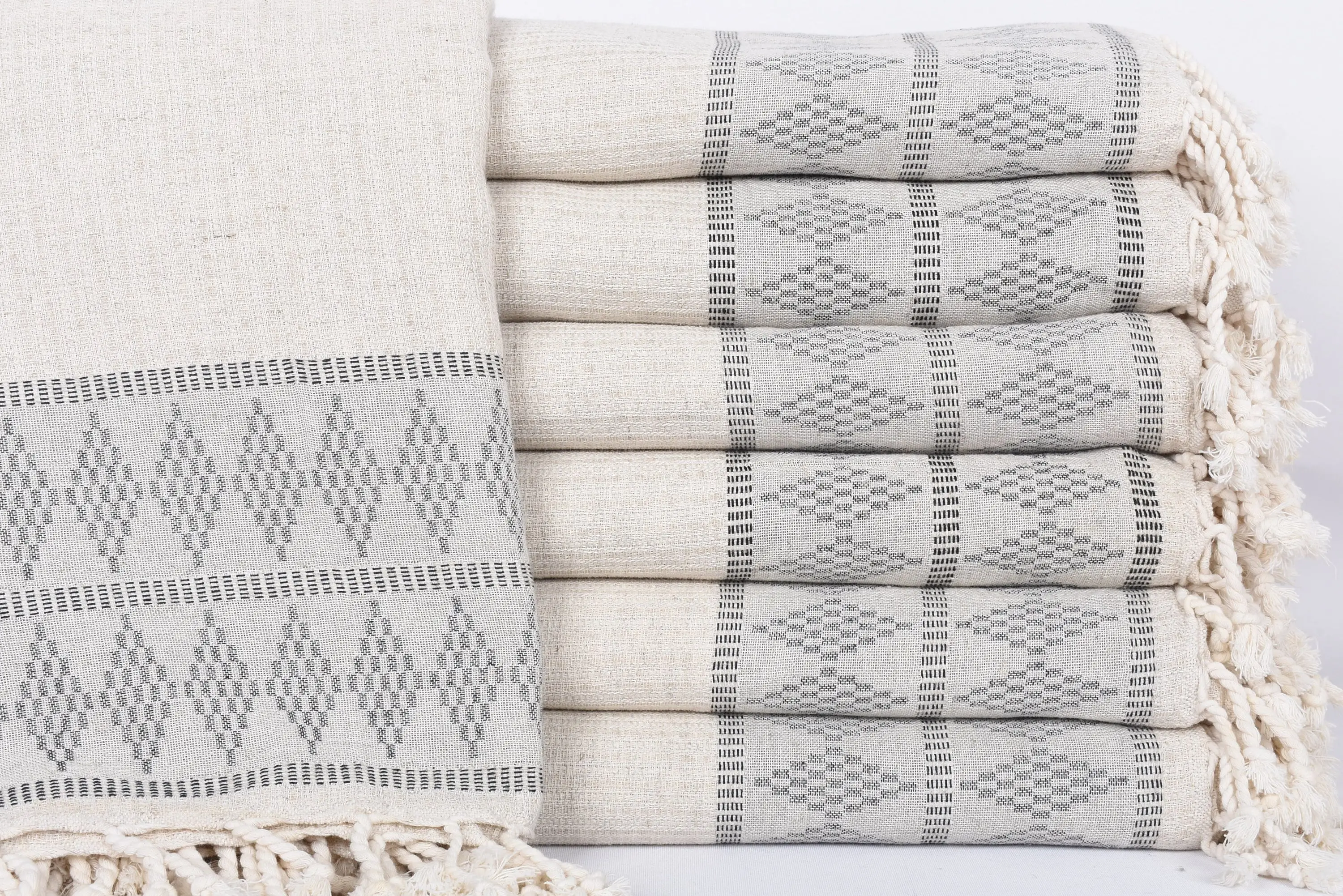 Handmade Turkish Navy Kilim Design Throw Blanket, 99x87 Inches - 1