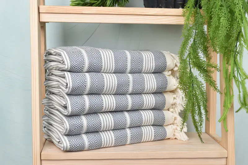 Bridesmaid Gift, Handmade Turkish hammam towel, Wedding Gift Ideas, Home Decor Gifts, Best Beach Towel, Hammam Towel USA, 70x38 Cotton Diamond Towel - 2