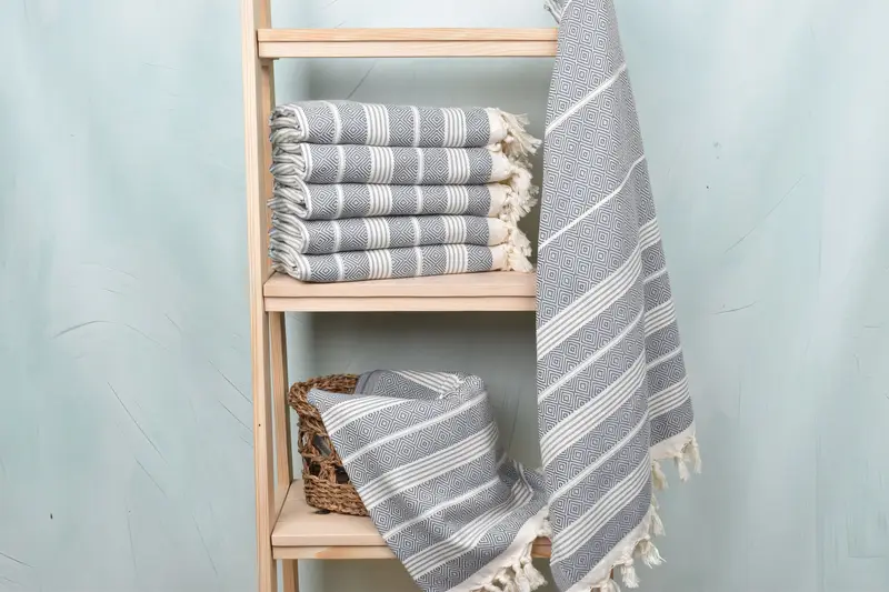 Bridesmaid Gift, Handmade Turkish hammam towel, Wedding Gift Ideas, Home Decor Gifts, Best Beach Towel, Hammam Towel USA, 70x38 Cotton Diamond Towel - 3