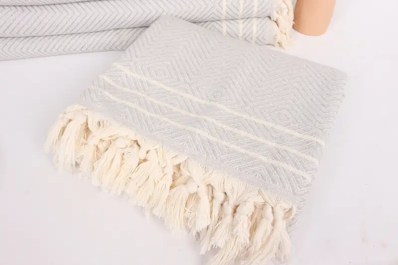 Turkish Blanket Throw, Throw Blanket, Valentines Gift, 96x70 Cotton Diamond Towel, Personalized Gifts, Best Wedding Gift, Woven Throw Blanket - 5