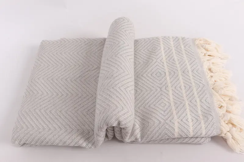 Turkish Blanket Throw, Throw Blanket, Valentines Gift, 96x70 Cotton Diamond Towel, Personalized Gifts, Best Wedding Gift, Woven Throw Blanket - 6