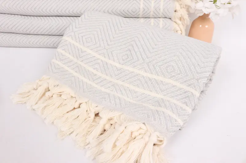 Turkish Blanket Throw, Throw Blanket, Valentines Gift, 96x70 Cotton Diamond Towel, Personalized Gifts, Best Wedding Gift, Woven Throw Blanket - 4