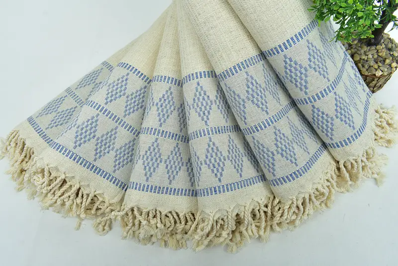 Peshtemal Towel, Personalized Turkish Towel, 70x36 Linen Kilim Design Towel, Personalized Bridesmaid Gift, Home Decor Towel, Embroidered Beach Towel - 4