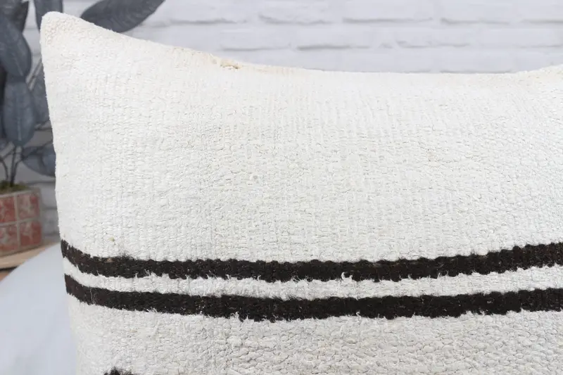 Kilim Cushion Sham, Ethnic Cushion Cover, Home Decor Pillow, Pillow Cover, Nautical Throw Pillow Case, Kilim Pillow, 24x24 White Pillow Cover - 5