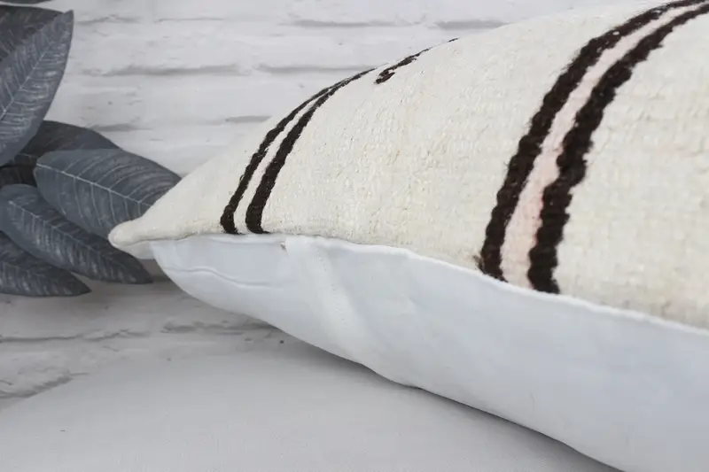 Kilim Cushion Sham, Ethnic Cushion Cover, Home Decor Pillow, Pillow Cover, Nautical Throw Pillow Case, Kilim Pillow, 24x24 White Pillow Cover - 8