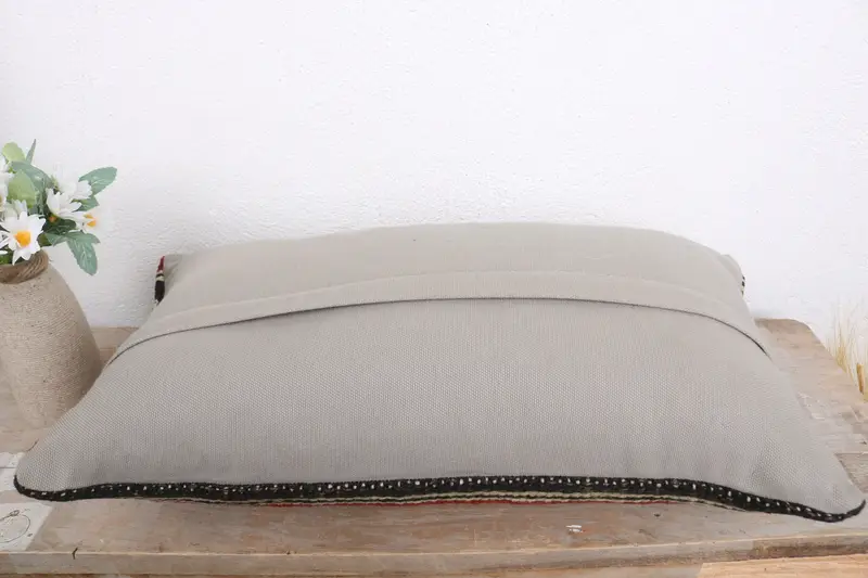 12x20 White Pillow, Turkish Pillow, Pillow Case, Kilim Pillow, Vintage Kilim Throw Pillow, Decorative Bolster Cushion Case, Yoga Cushion - 7