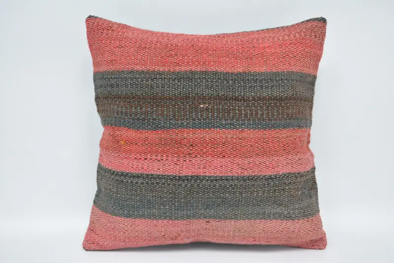 Red & Green Embroidered Throw Pillow, 12x12 Inch Size Pillow - 1