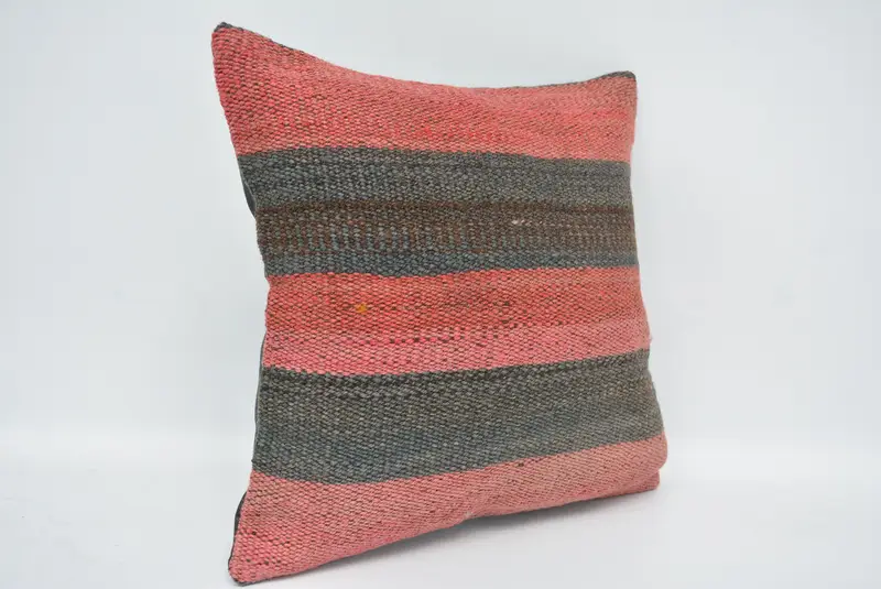 Red & Green Embroidered Throw Pillow, 12x12 Inch Size Pillow - 3