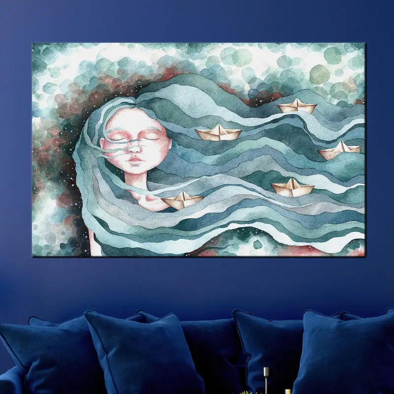 Elegant Abstract Seascape Canvas Print - Modern Wall Art
