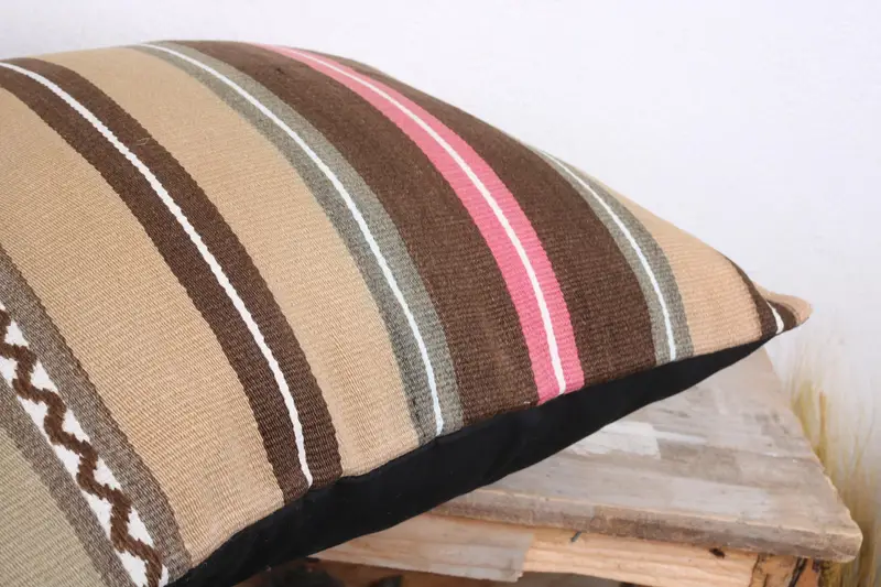 18x18 Beige Cushion Case, Car Pillow Sham, Turkish Kilim Pillow, Kilim Cushion Sham, Natural Cushion, Pillow Cover, Vintage Kilim Throw Pillow - 6