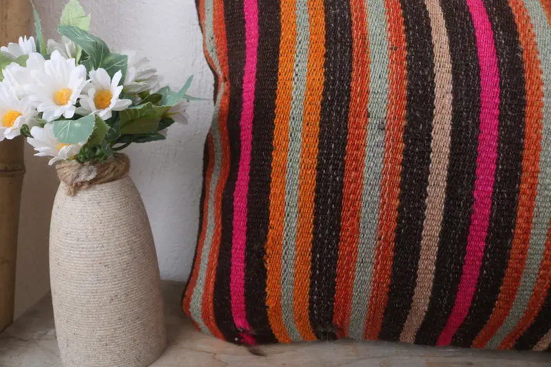 12x24 Orange Pillow Cover, Vintage Pillow, Interior Designer Pillow, Boho Pillow Sham Cover, Ethnic Throw Pillow Cover, Pillow Case - 3