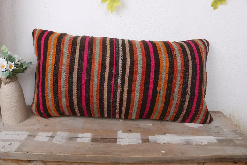 12x24 Orange Pillow Cover, Vintage Pillow, Interior Designer Pillow, Boho Pillow Sham Cover, Ethnic Throw Pillow Cover, Pillow Case - 2