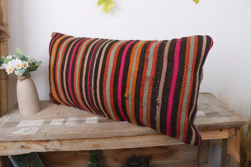 12x24 Orange Pillow Cover, Vintage Pillow, Interior Designer Pillow, Boho Pillow Sham Cover, Ethnic Throw Pillow Cover, Pillow Case - 4