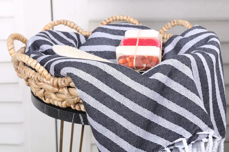 Handmade Gift, 70x40 Cotton Striped Towel, Luxury Turkish peshtemal beach towel, Quick-Dry Beach Towel, Custom Wedding Gifts, Home Decor Gifts - 3