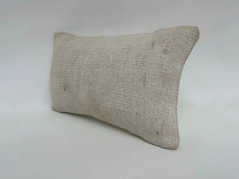 Kilim Pillow Cover, Outdoor Patio Pillow, Vintage Kilim Throw Pillow, Antique Pillows, Cushion Cover, 12x20 White Cushion Cover - 4