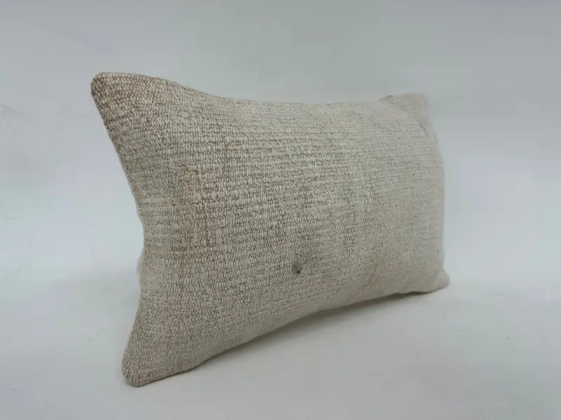 Kilim Pillow Cover, Outdoor Patio Pillow, Vintage Kilim Throw Pillow, Antique Pillows, Cushion Cover, 12x20 White Cushion Cover - 3